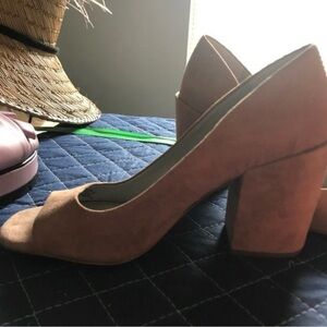 1. State Tan Suede Block Heels